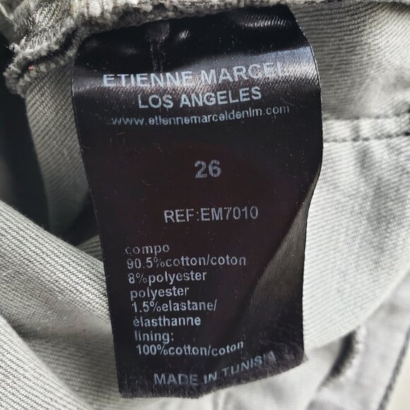 Etienne Marcel Skinny Jeans Grey Distressed Zed Side Zippers Size 26 - Picture 7 of 13